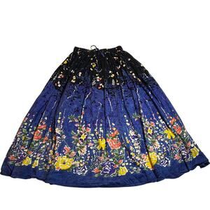 The Paragon Floral Print A-Line Maxi Skirt Size Small Whimsigoth Hippie Colorful